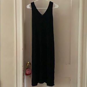 Ribbed Black maxi dress